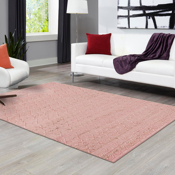 Savannah Weave Collection Area Rug - Serengeti Rectangle Pink  lifestyle 28