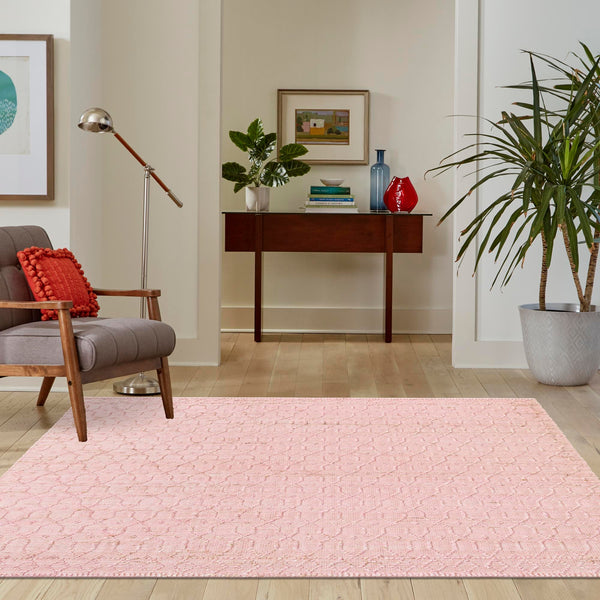 Savannah Weave Collection Area Rug - Serengeti Square Pink  lifestyle 131