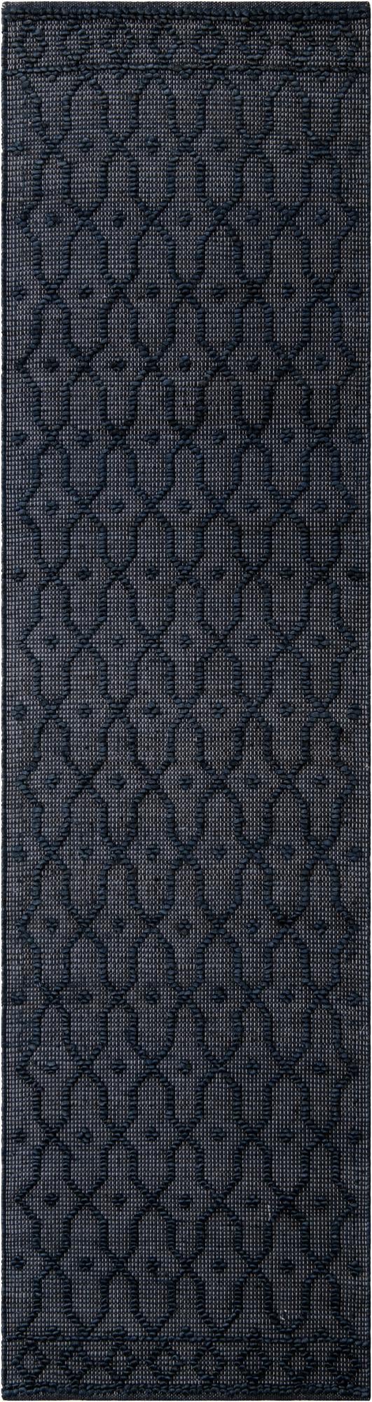 Savannah Weave Collection Area Rug - Serengeti Runner Navy Blue  lifestyle 85