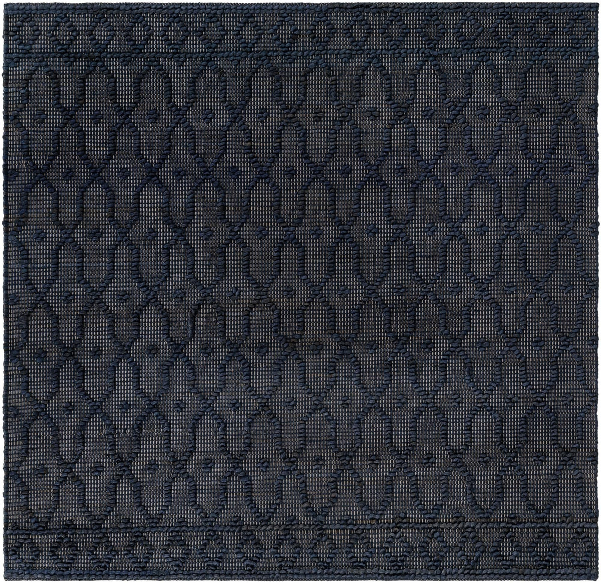 Savannah Weave Collection Area Rug - Serengeti Square Navy Blue  lifestyle 86