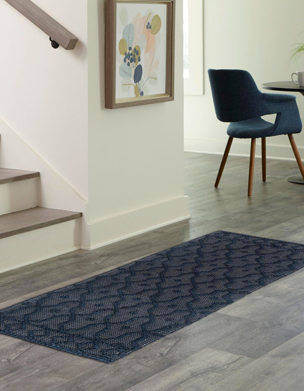Savannah Weave Collection Area Rug - Serengeti Runner Navy Blue  lifestyle 50