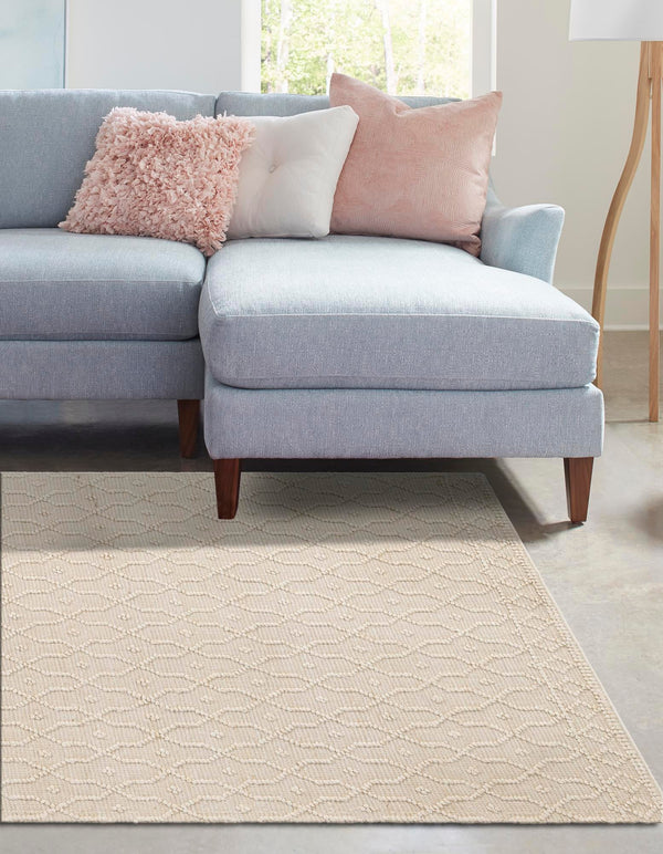 Savannah Weave Collection Area Rug - Serengeti Rectangle Ivory  lifestyle 10