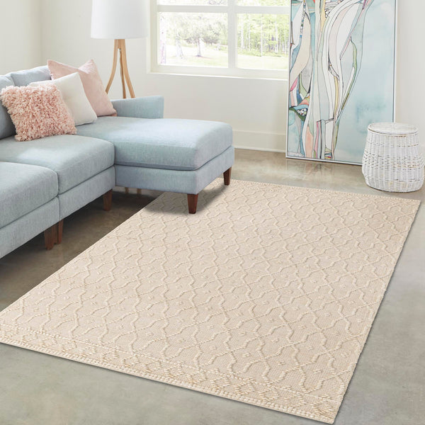 Savannah Weave Collection Area Rug - Serengeti Rectangle Ivory  lifestyle 26