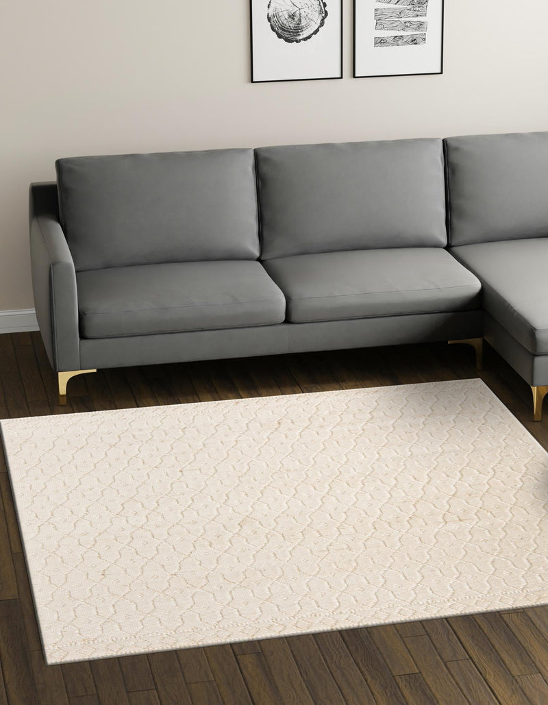 Savannah Weave Collection Area Rug - Serengeti Square Ivory  lifestyle 41