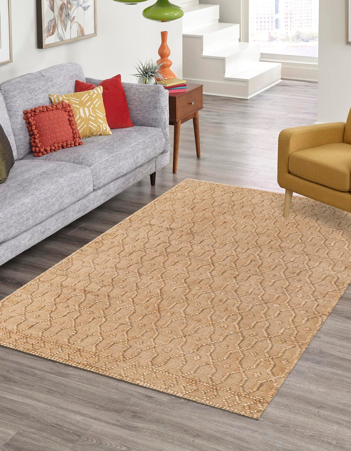 Savannah Weave Collection Area Rug - Serengeti Rectangle Natural  lifestyle 2