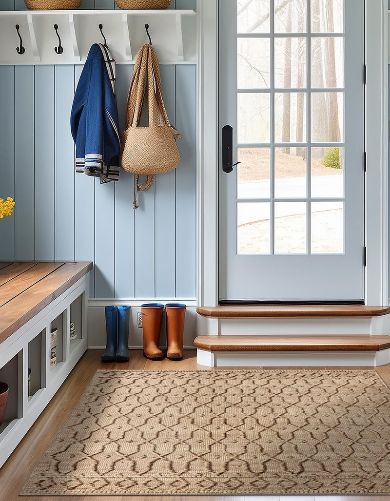 Savannah Weave Collection Area Rug - Serengeti Square Natural  lifestyle 32