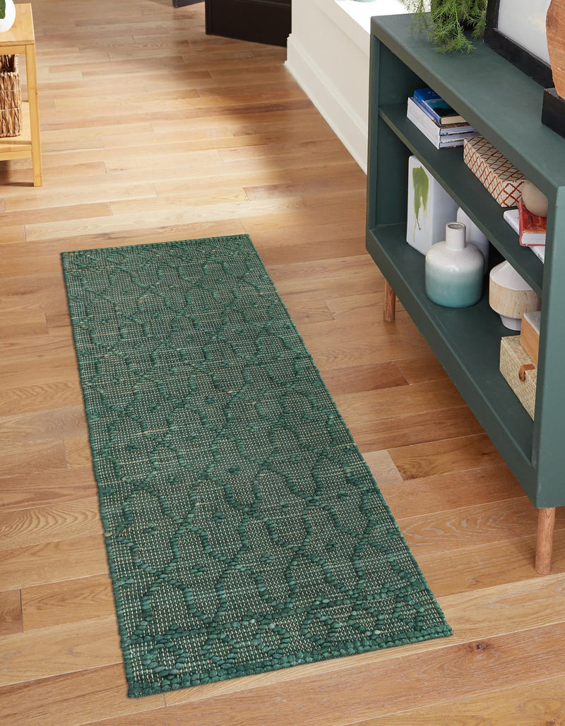 Savannah Weave Collection Area Rug - Serengeti Runner Hunter Green  lifestyle 42