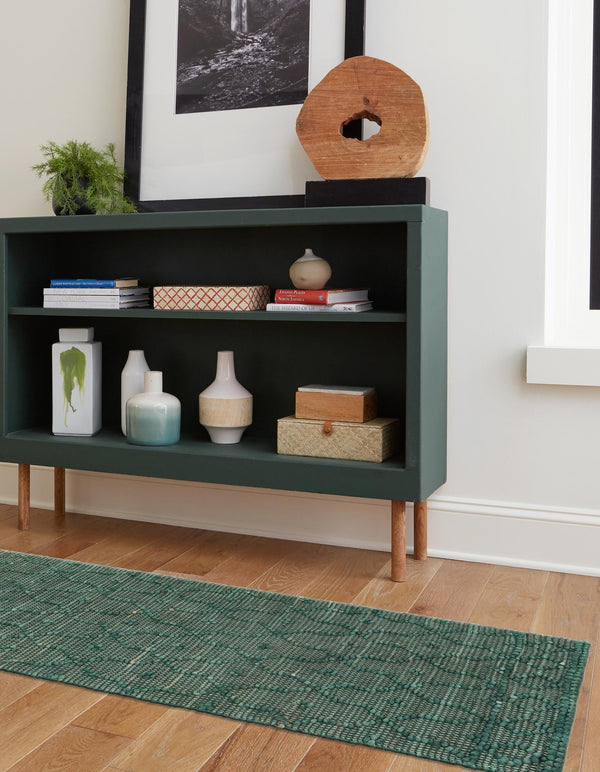 Savannah Weave Collection Area Rug - Serengeti Runner Hunter Green  lifestyle 54