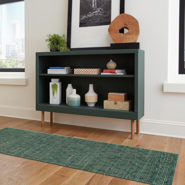 Savannah Weave Collection Area Rug - Serengeti Runner Hunter Green  lifestyle 135