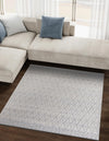 Savannah Weave Collection Area Rug - Serengeti Square Gray  lifestyle 45