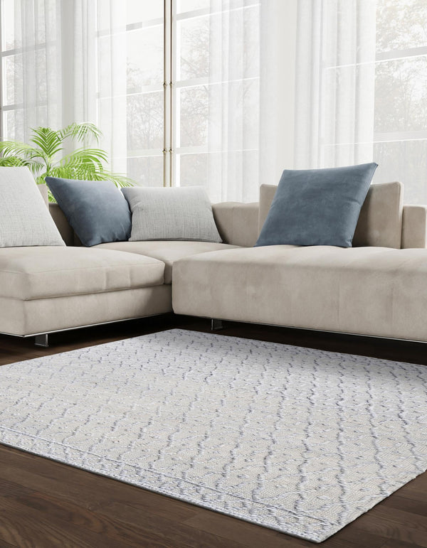 Savannah Weave Collection Area Rug - Serengeti Square Gray  lifestyle 57