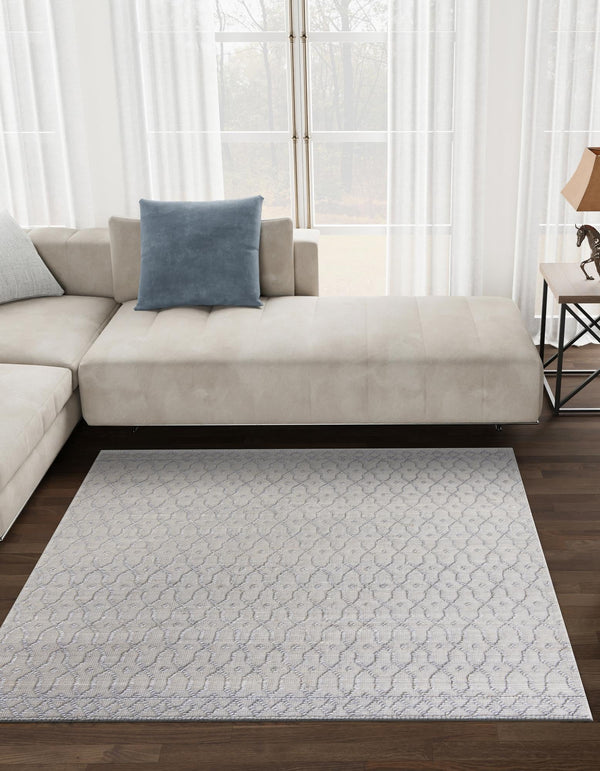 Savannah Weave Collection Area Rug - Serengeti Square Gray  lifestyle 61
