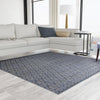 Savannah Weave Collection Area Rug - Serengeti Square Navy Blue  lifestyle 123