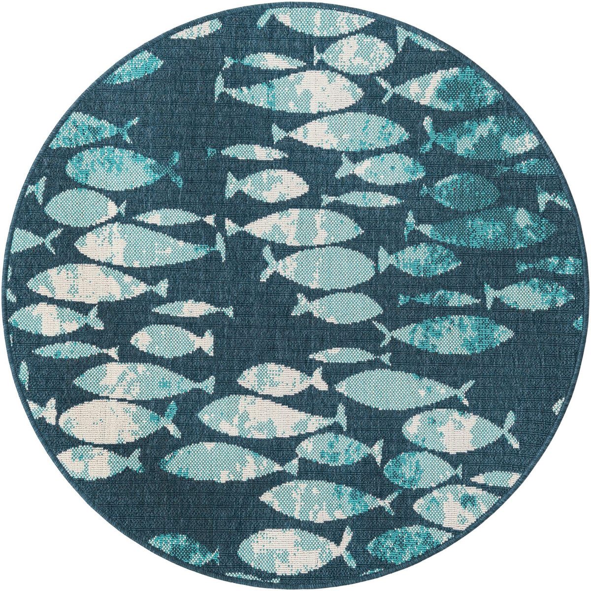 Seaside Haven Rugs Collection Area Rug -  Wavecrest Round Blue  lifestyle 19