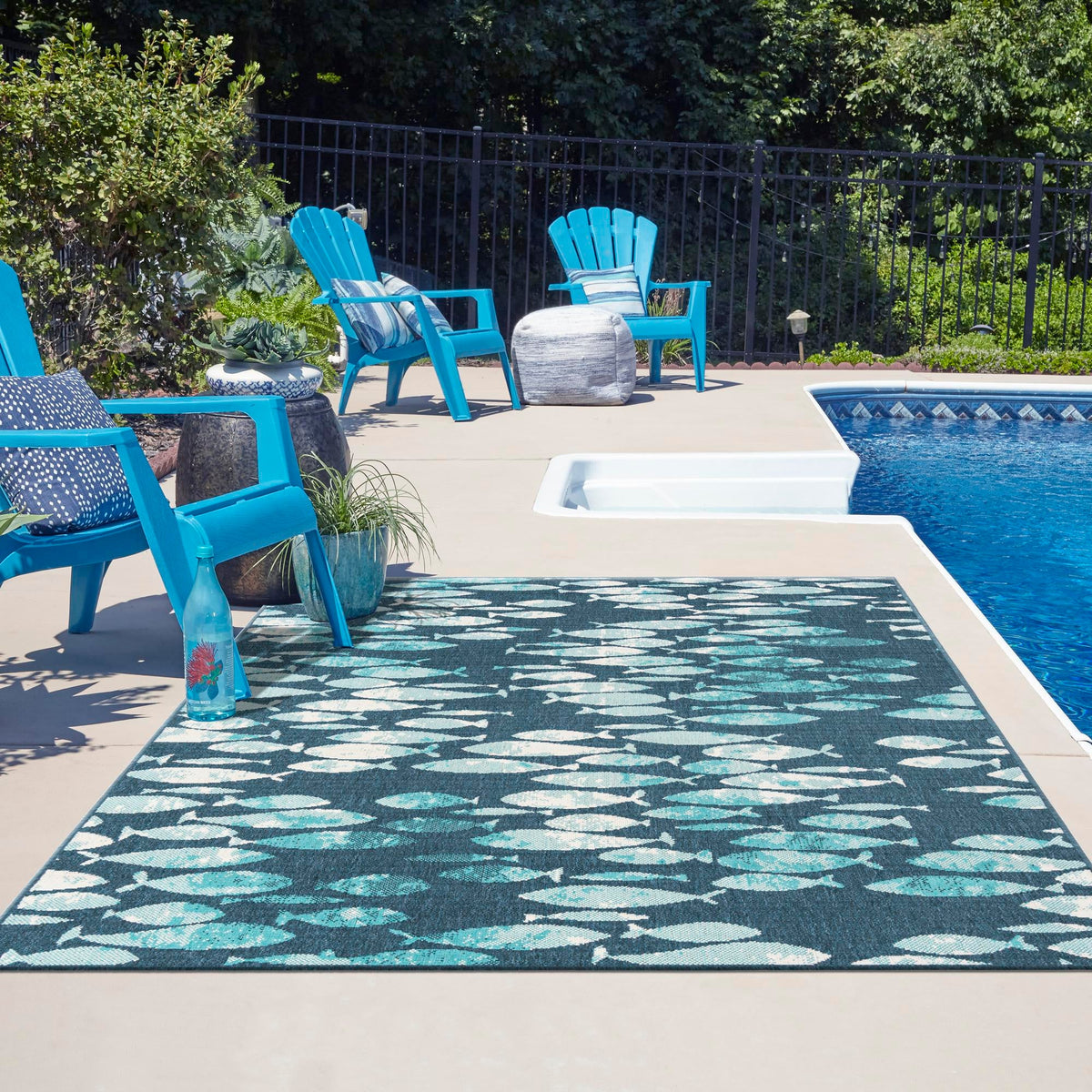 Seaside Haven Rugs Collection Area Rug -  Wavecrest Rectangle Blue  lifestyle 15