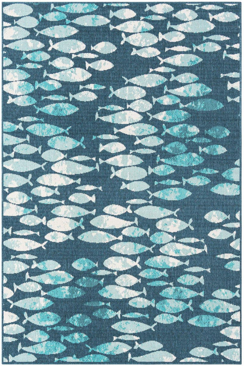 Seaside Haven Rugs Collection Area Rug -  Wavecrest Rectangle Blue  lifestyle 2
