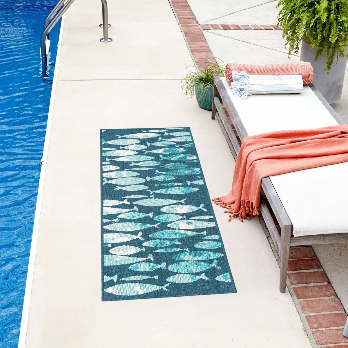 Seaside Haven Rugs Collection Area Rug -  Wavecrest Runner Blue  lifestyle 68