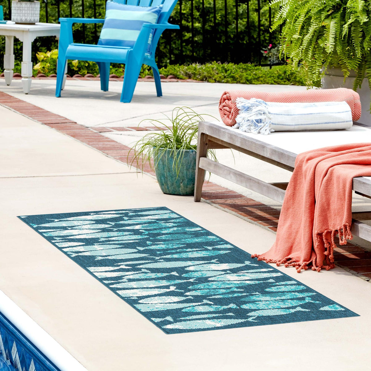 Seaside Haven Rugs Collection Area Rug -  Wavecrest Runner Blue  lifestyle 72