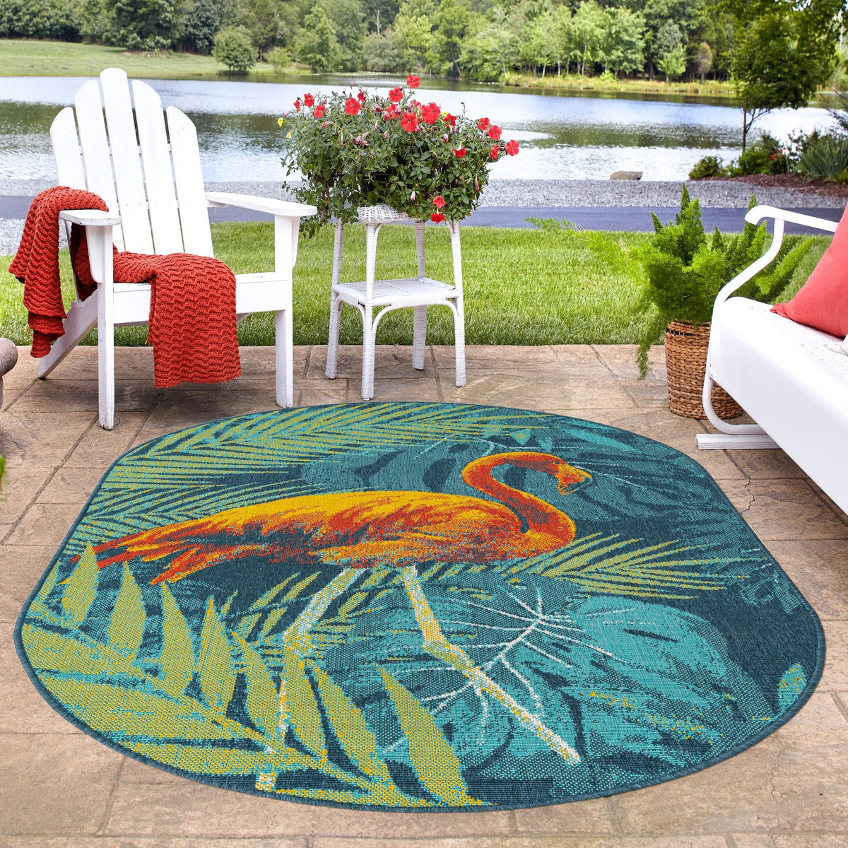 Seaside Haven Rugs Collection Area Rug -  Tidepool Oval Multi  lifestyle 74