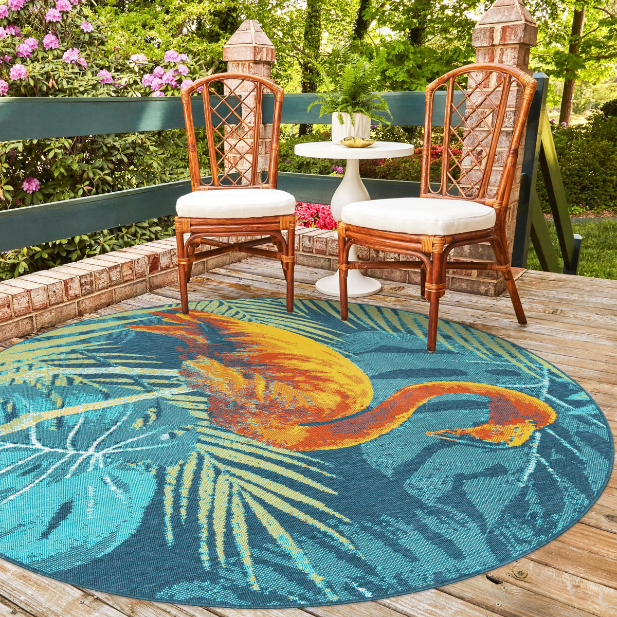 Seaside Haven Rugs Collection Area Rug -  Tidepool Round Multi  lifestyle 75