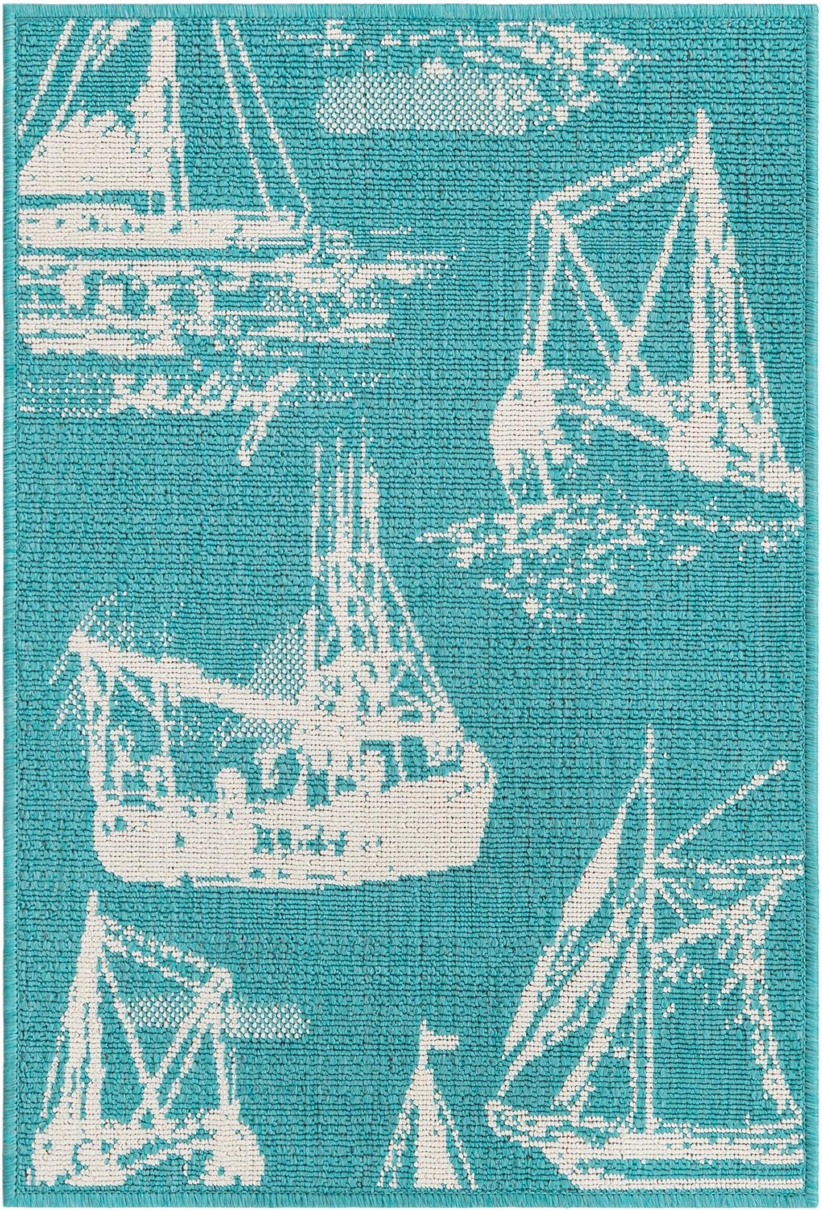 Seaside Haven Rugs Collection Area Rug -  Beachcomber Rectangle Teal Main