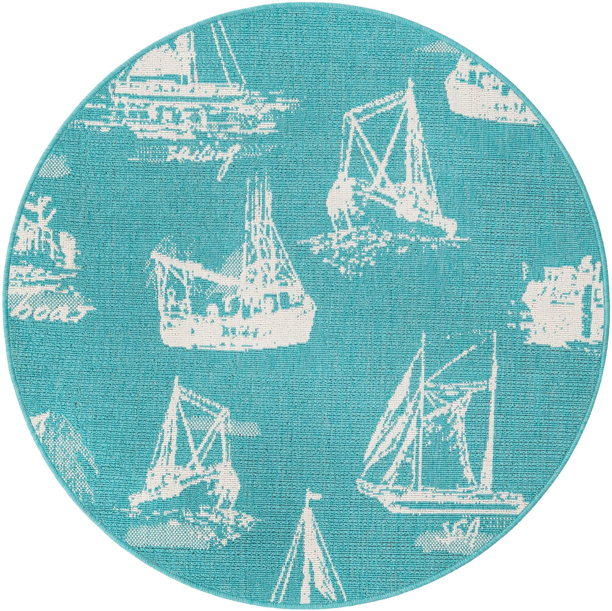 Seaside Haven Rugs Collection Area Rug -  Beachcomber Round Teal  lifestyle 19