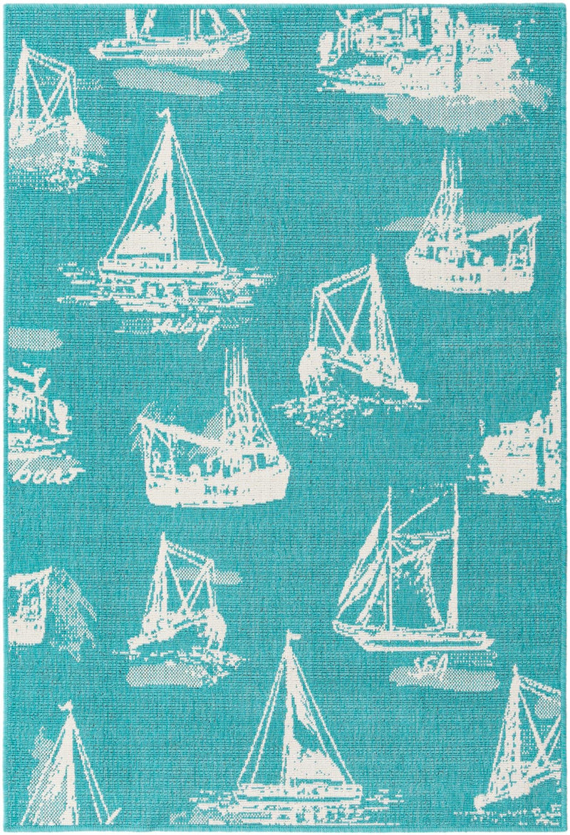 Seaside Haven Rugs Collection Area Rug -  Beachcomber Rectangle Teal  lifestyle 2