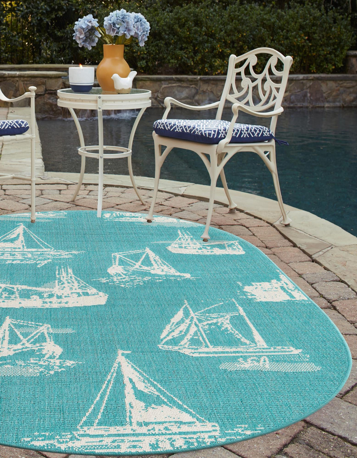 Seaside Haven Rugs Collection Area Rug -  Beachcomber Oval Teal  lifestyle 26