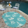 Seaside Haven Rugs Collection Area Rug -  Beachcomber Oval Teal  lifestyle 70
