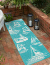 Seaside Haven Rugs Collection Area Rug -  Beachcomber Runner Teal  lifestyle 24