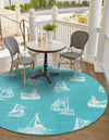 Seaside Haven Rugs Collection Area Rug -  Beachcomber Round Teal  lifestyle 23