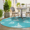 Seaside Haven Rugs Collection Area Rug -  Beachcomber Round Teal  lifestyle 75