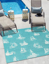 Seaside Haven Rugs Collection Area Rug -  Beachcomber Square Teal  lifestyle 21