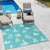 Seaside Haven Rugs Collection Area Rug -  Beachcomber Square Teal  lifestyle 69