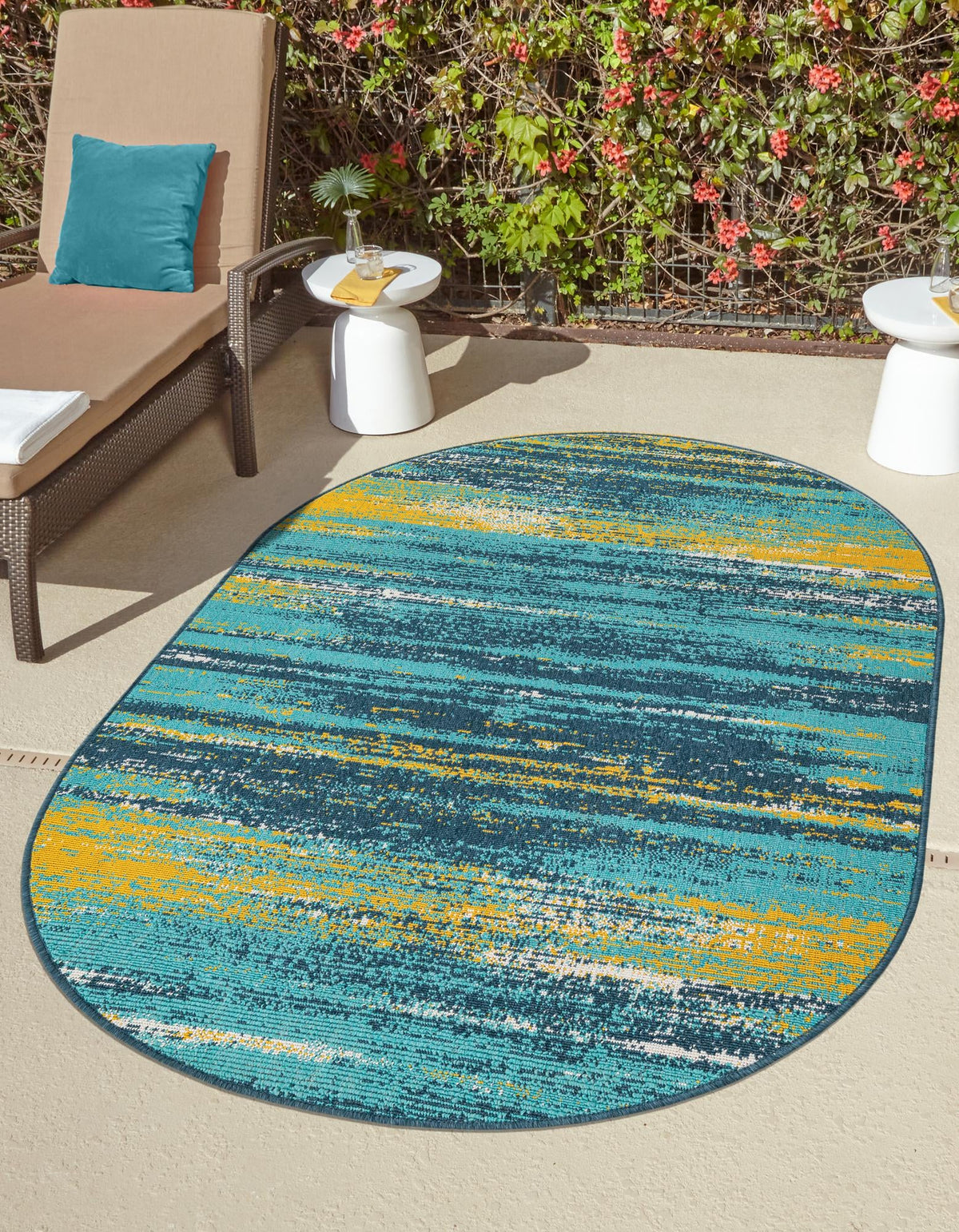 Seaside Haven Rugs Collection Area Rug -  Sandbar Oval Multi.Blue  lifestyle 22