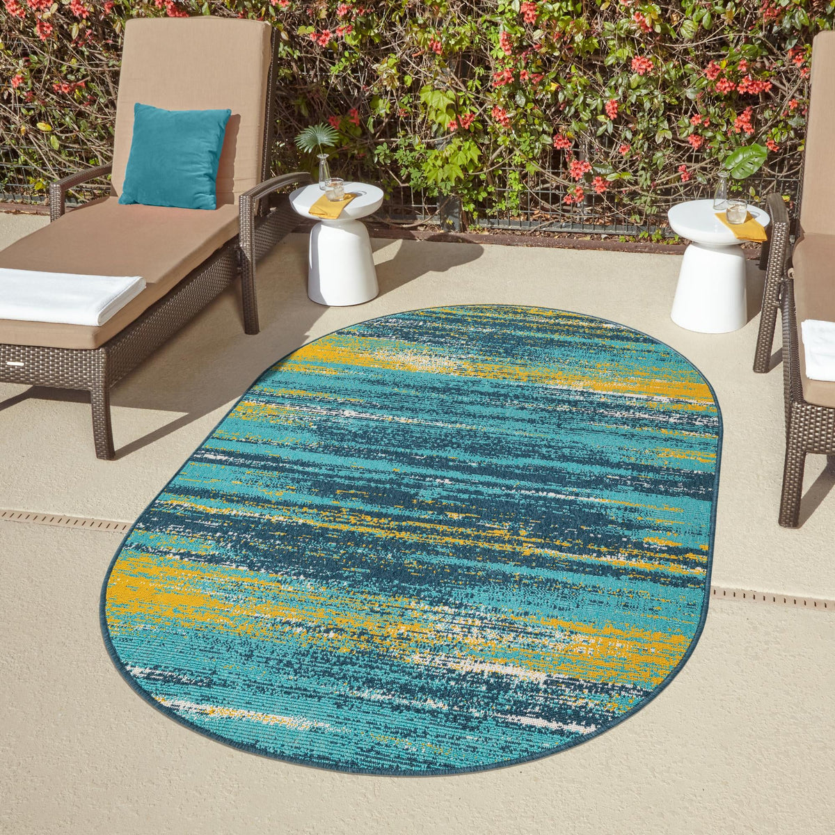 Seaside Haven Rugs Collection Area Rug -  Sandbar Oval Multi.Blue  lifestyle 70