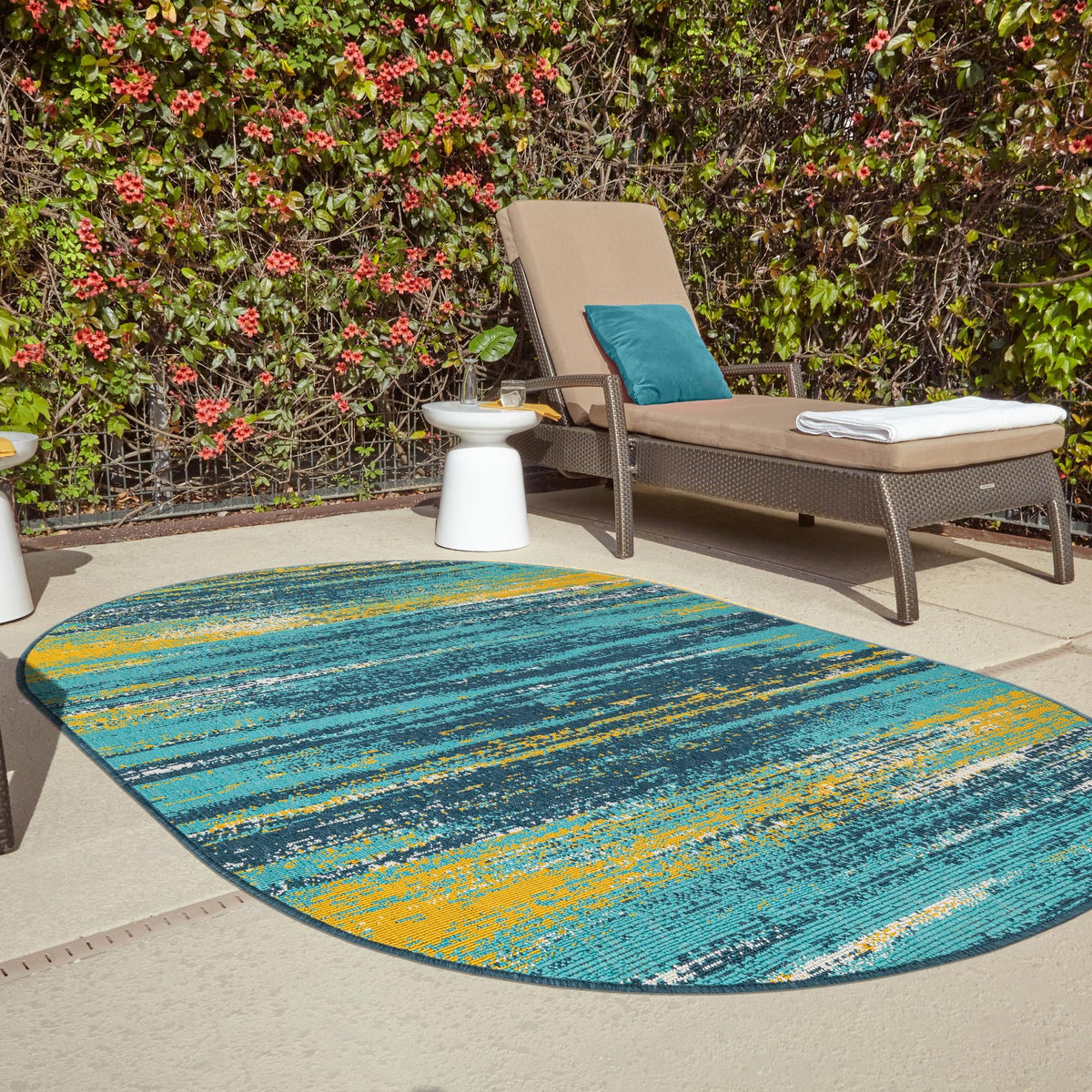 Seaside Haven Rugs Collection Area Rug -  Sandbar Oval Multi.Blue  lifestyle 74