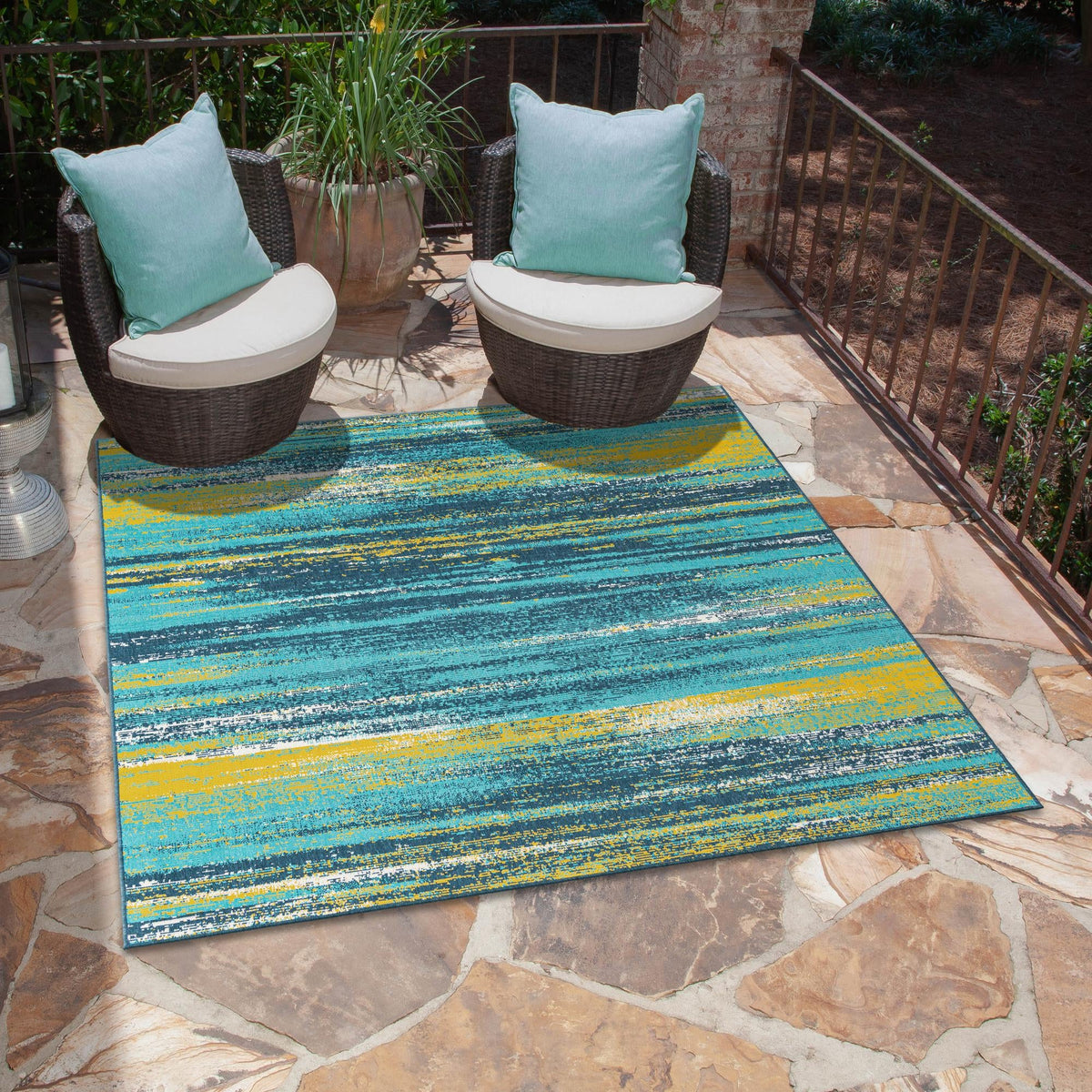 Seaside Haven Rugs Collection Area Rug -  Sandbar Square Multi.Blue  lifestyle 69