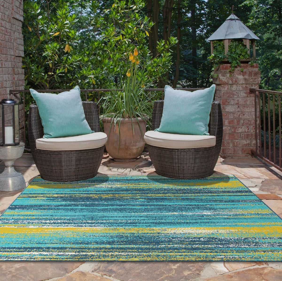 Seaside Haven Rugs Collection Area Rug -  Sandbar Square Multi.Blue  lifestyle 73