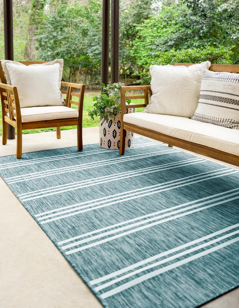 Urban Oasis Rugs Collection Area Rug -  District (Teal) Rectangle Teal  lifestyle 0
