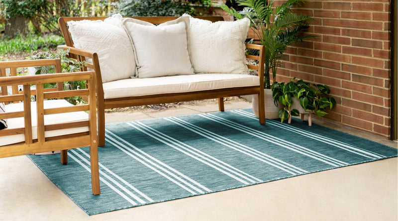 Urban Oasis Rugs Collection Area Rug -  District (Teal) Rectangle Teal  lifestyle 2
