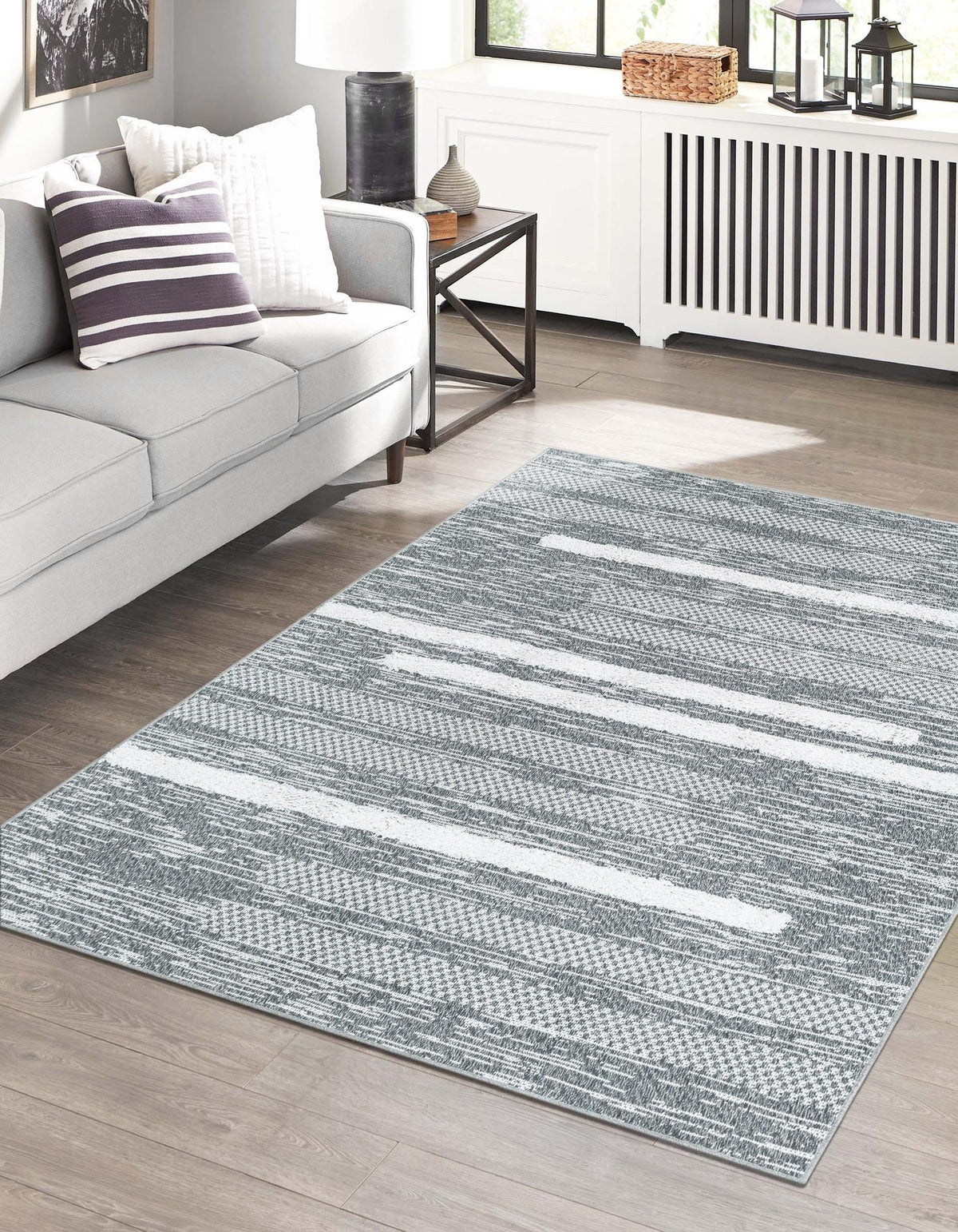 Cathedral Elegance Collection Area Rug - Chapel Rectangle Gray  lifestyle 6