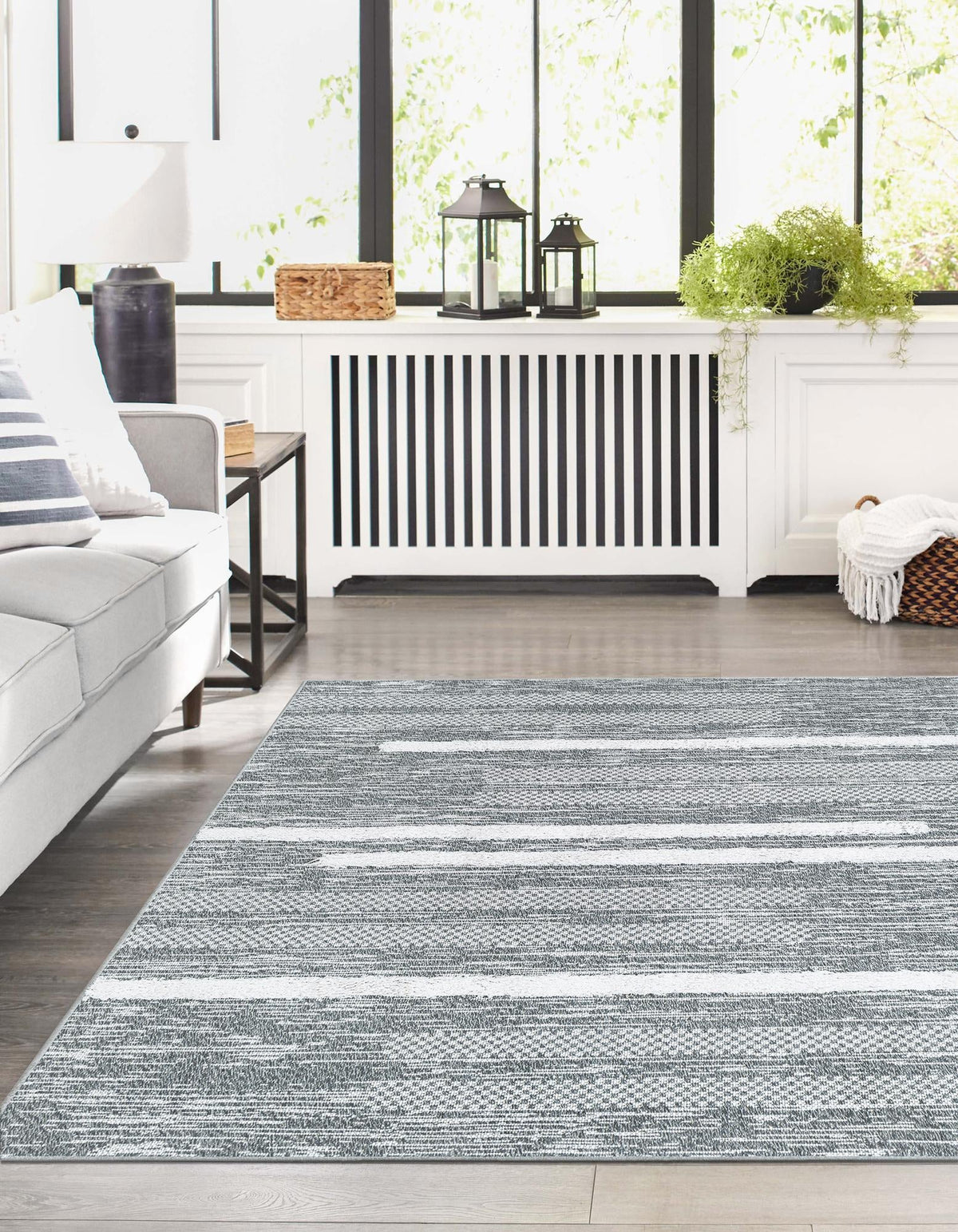Cathedral Elegance Collection Area Rug - Chapel Rectangle Gray  lifestyle 9