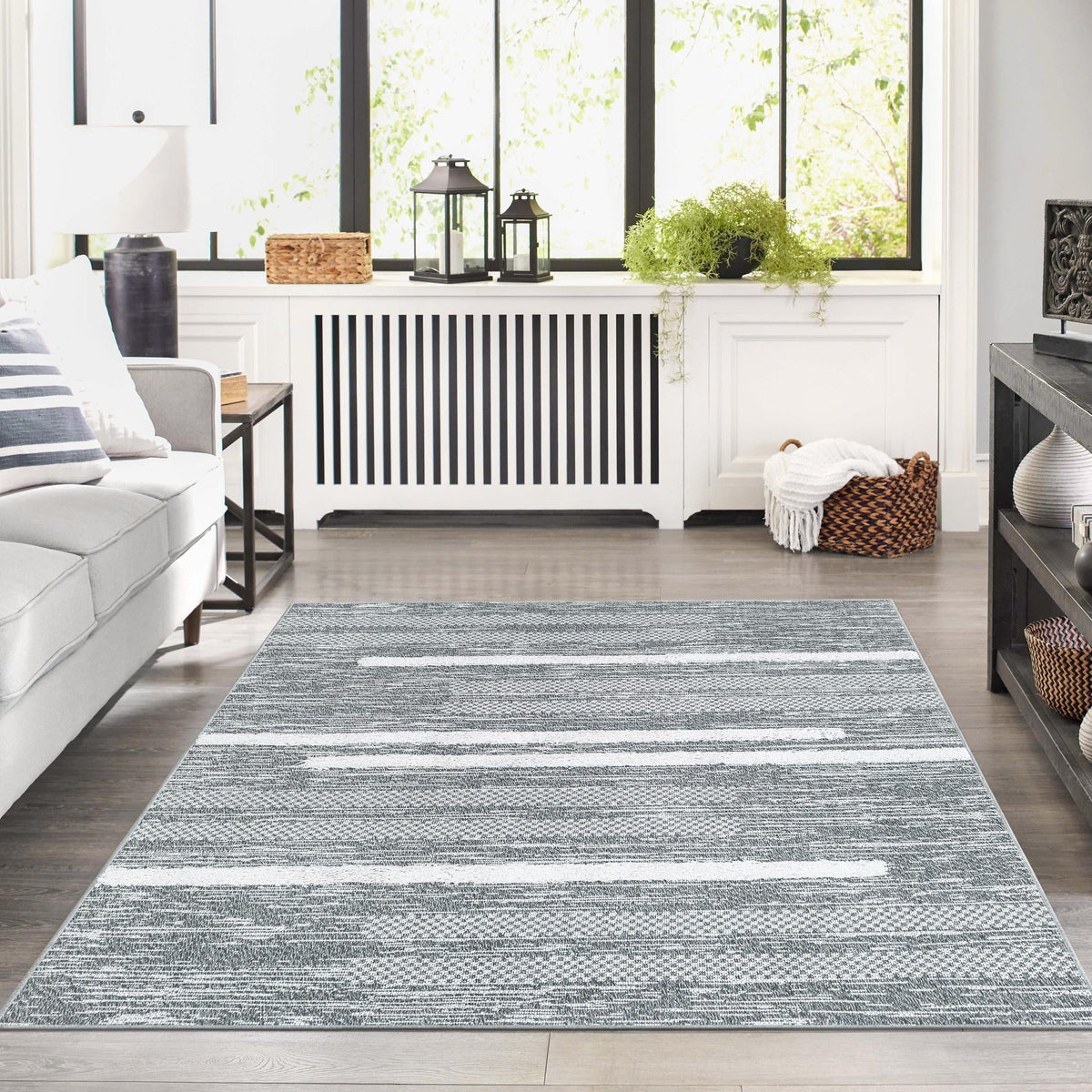 Cathedral Elegance Collection Area Rug - Chapel Rectangle Gray  lifestyle 45