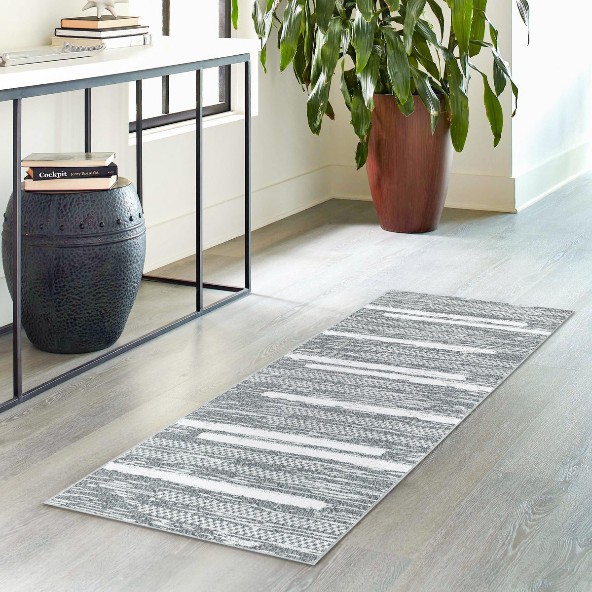 Cathedral Elegance Collection Area Rug - Chapel Runner Gray  lifestyle 94