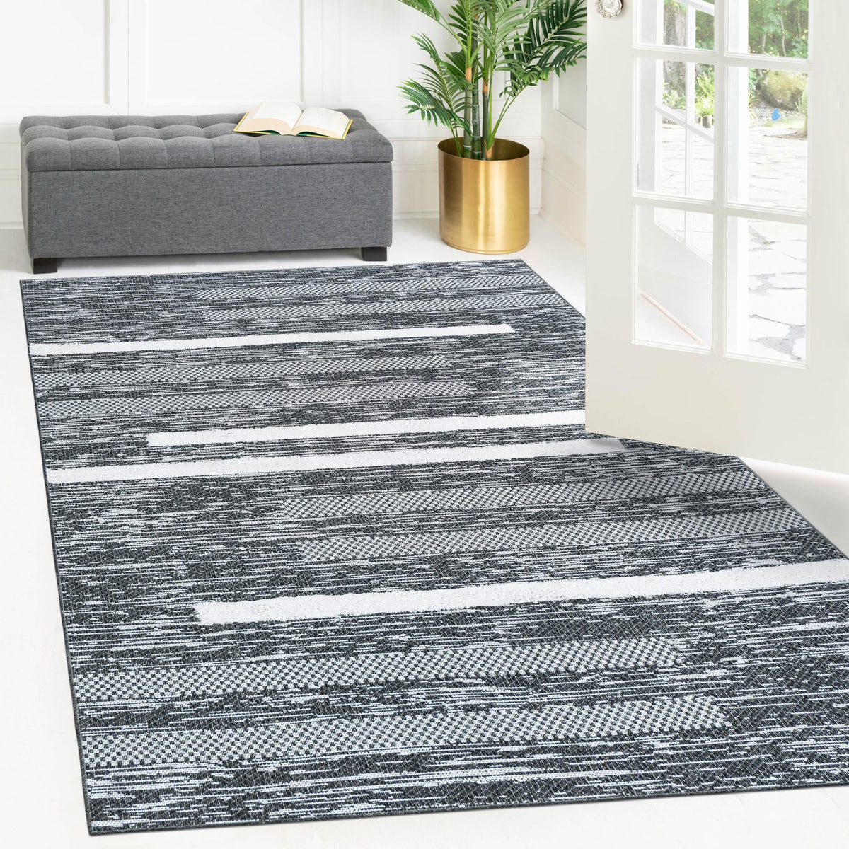 Cathedral Elegance Collection Area Rug - Chapel Rectangle Black  lifestyle 41