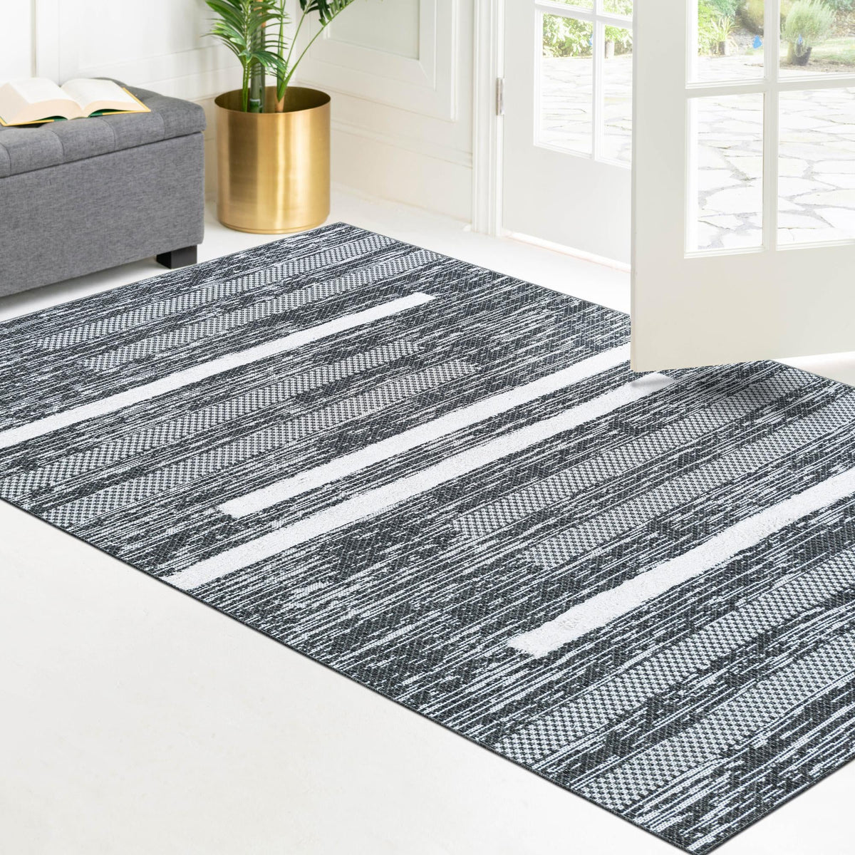 Cathedral Elegance Collection Area Rug - Chapel Rectangle Black  lifestyle 44