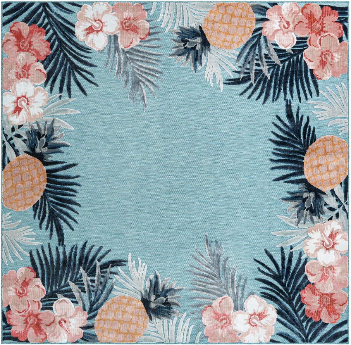 Seaside Blooms Collection Area Rug - Haven Square Blue  lifestyle 84