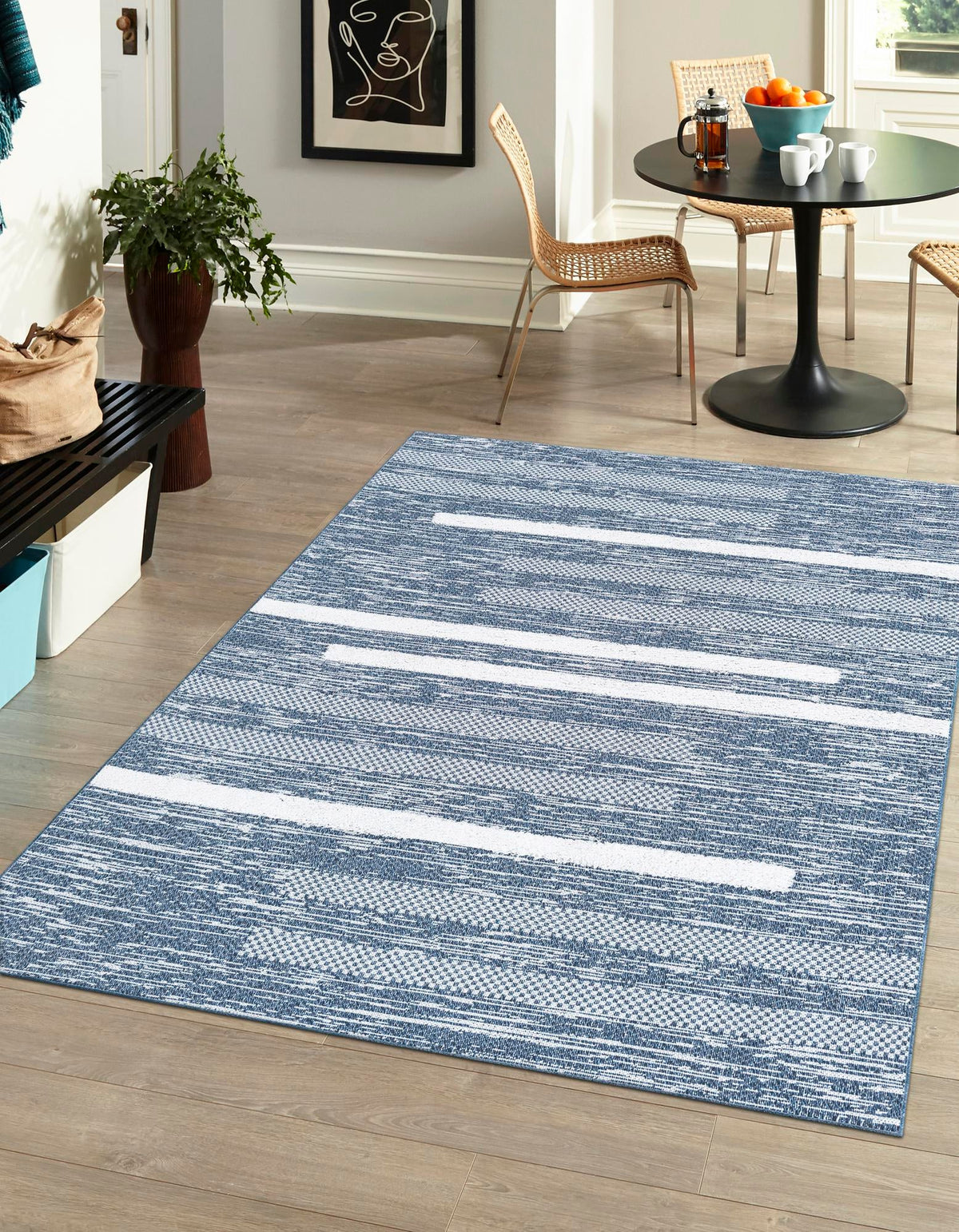 Cathedral Elegance Collection Area Rug - Chapel Rectangle Navy Blue  lifestyle 7