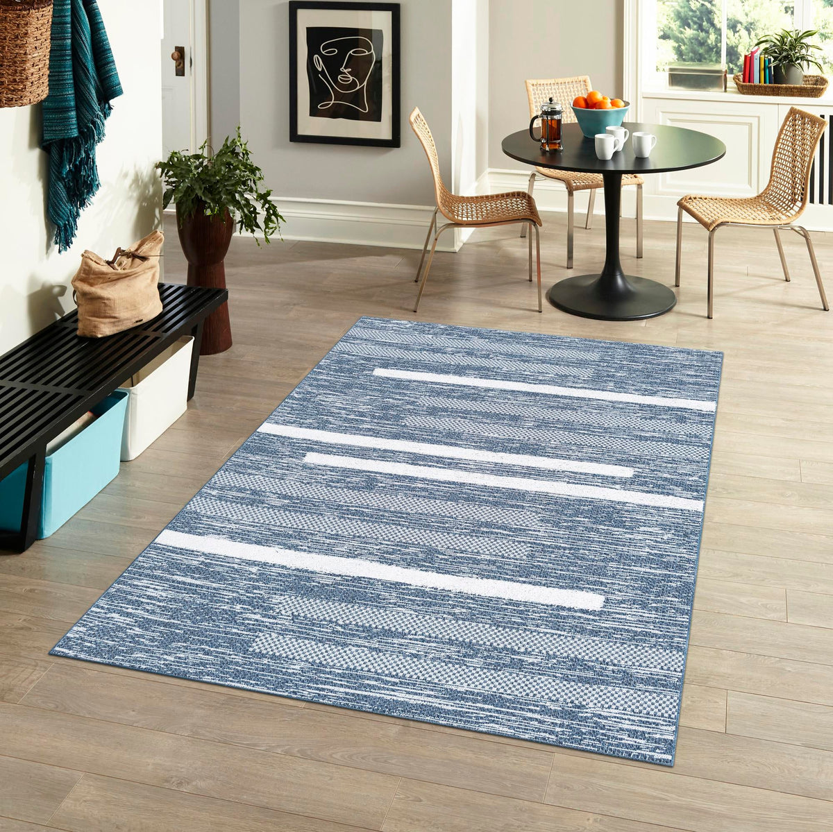 Cathedral Elegance Collection Area Rug - Chapel Rectangle Navy Blue  lifestyle 47